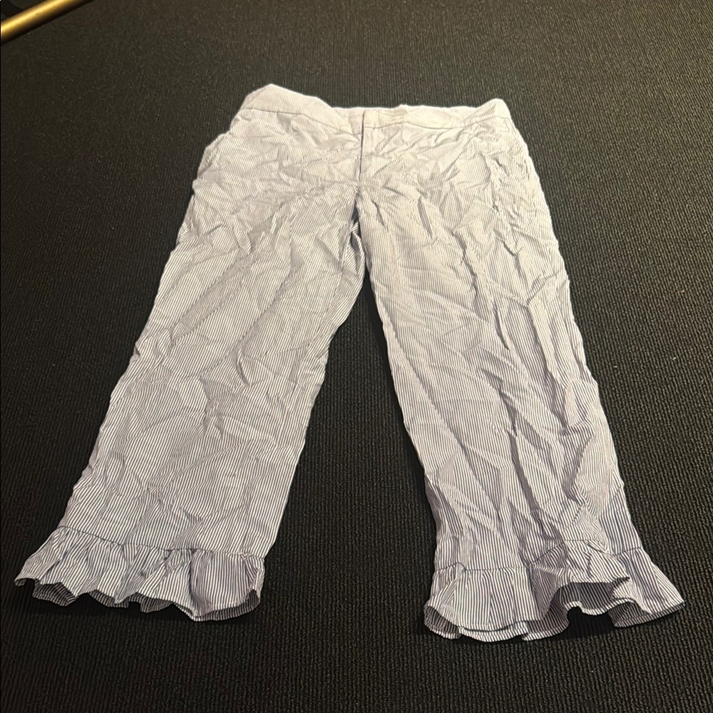 Striped Ruffle Hem Pants